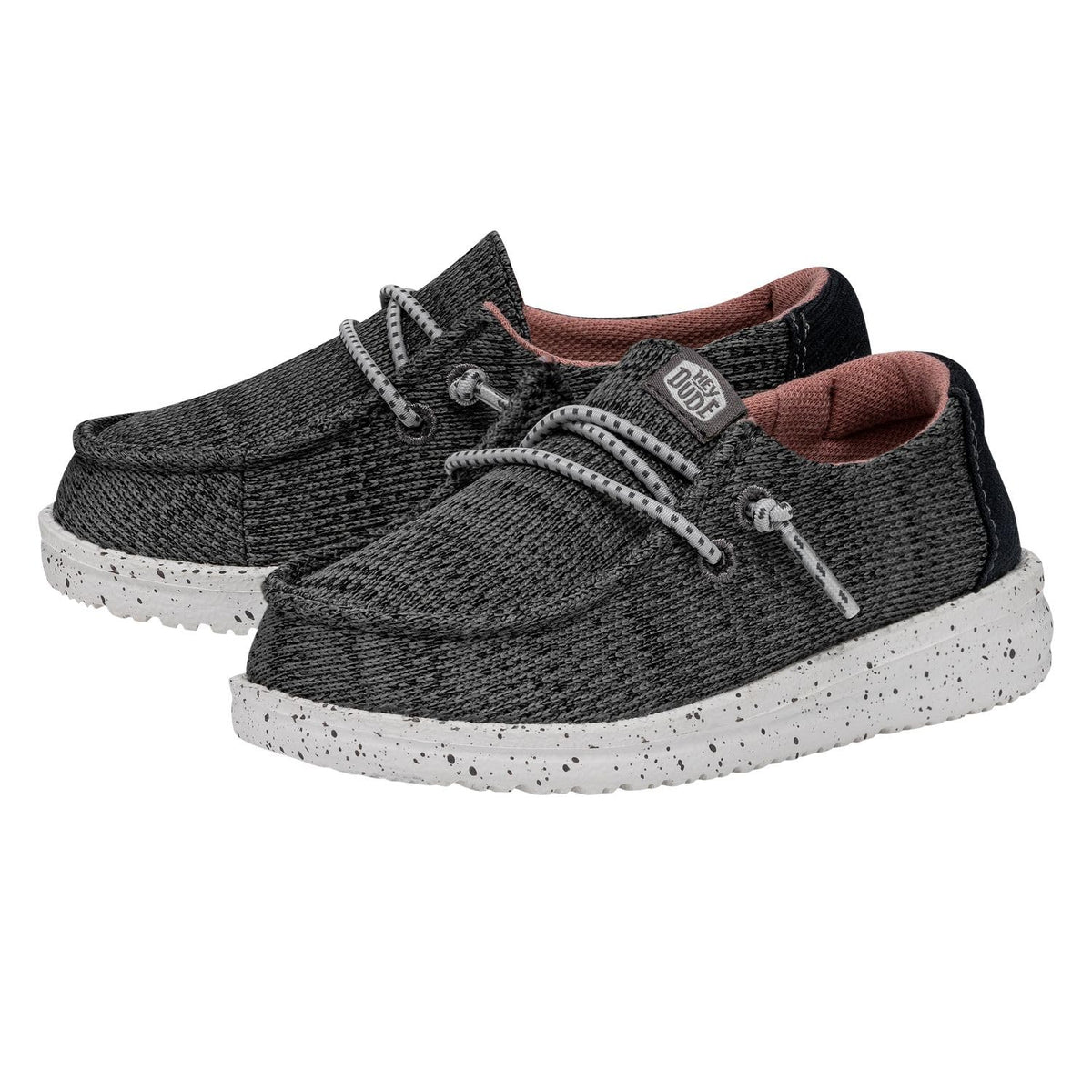 HEYDUDE Girl's Wendy T Sport Mesh Black Size 8 | Youth's Shoes | Youth Slip-on Loafers | Comfortable & Light-Weight