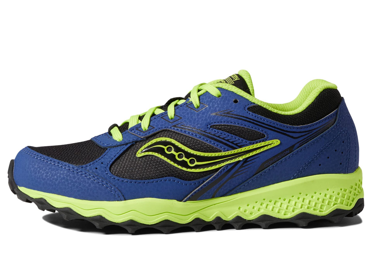 Saucony Cohesion Tr14 Lace to Toe Trail Running Shoe, Blue/Black/Green, 13 US Unisex Big Kid