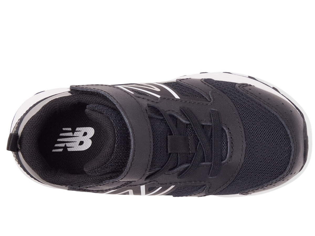 New Balance® Kids Fresh Foam 650v1 Bungee Lace with Top Strap Shoes for Kids – Comfortable Padding Black/Metallic Silver 1.5 Little Kid XW