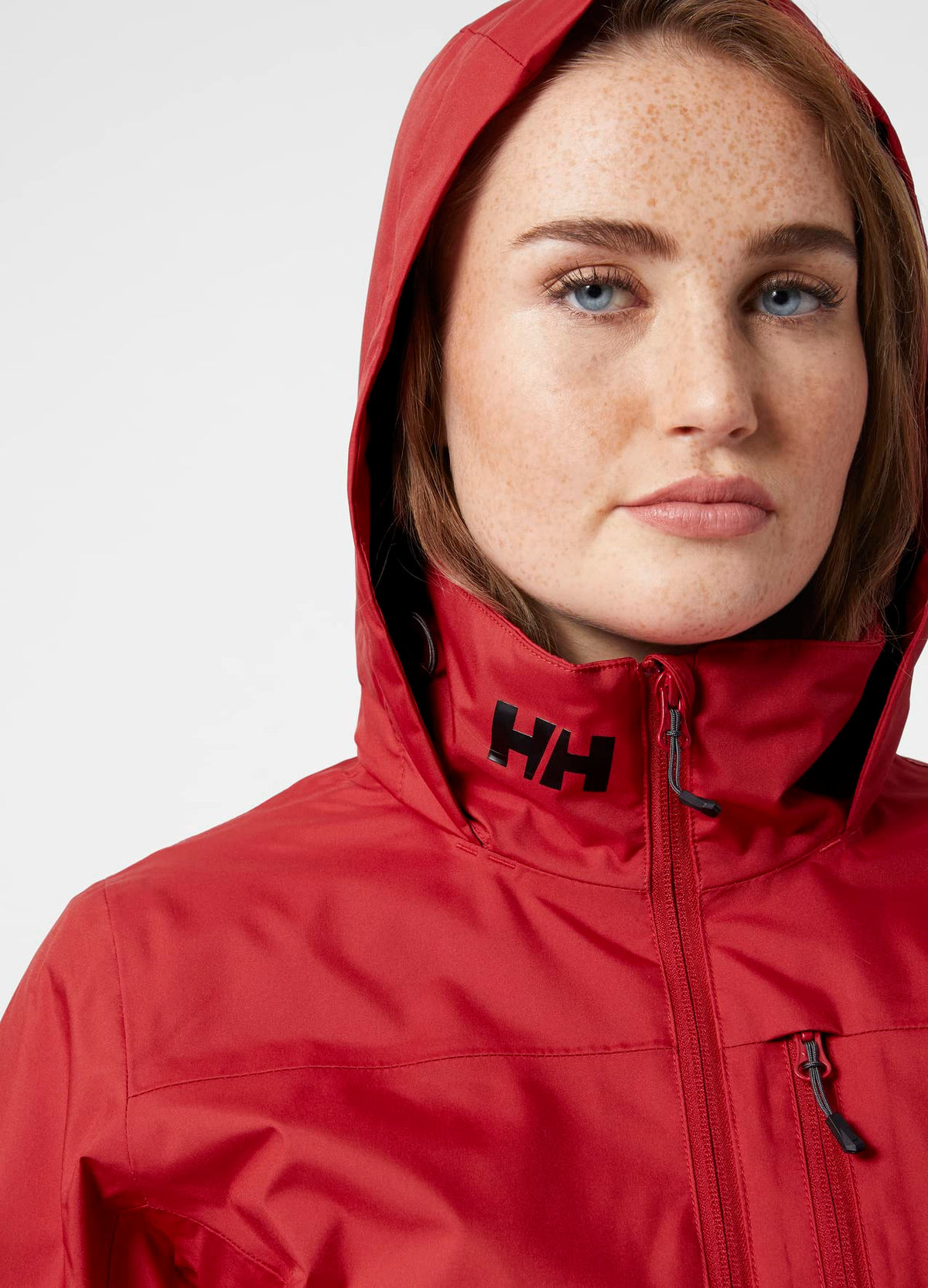 Helly Hansen Women's Crew Hooded Midlayer Fleece Lined Waterproof Rain Jacket, 162 Red, Medium