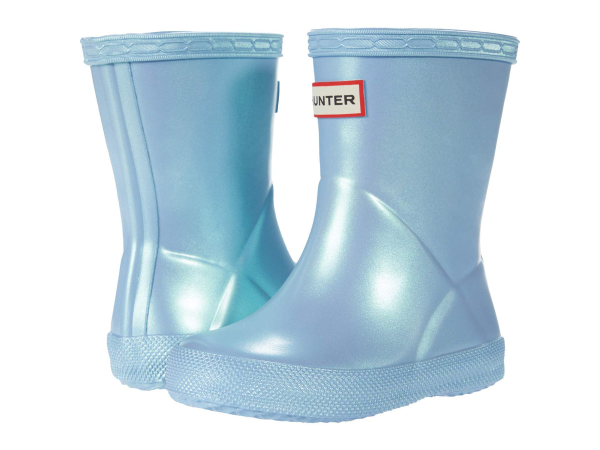 Hunter Kids First Classic Nebula Boots for Toddler, and Little Kids - Textile Lining, Synthetic Upper, and Pearl-Like Design Blue Thistle 8 Toddler M