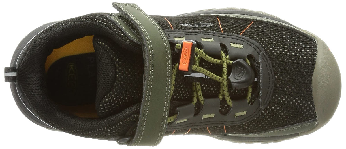 KEEN Unisex-Child Targhee Sport Breathable Easy on Lightweight Hiking Shoes 3 Big Kid Olive Drab/Safety Orange