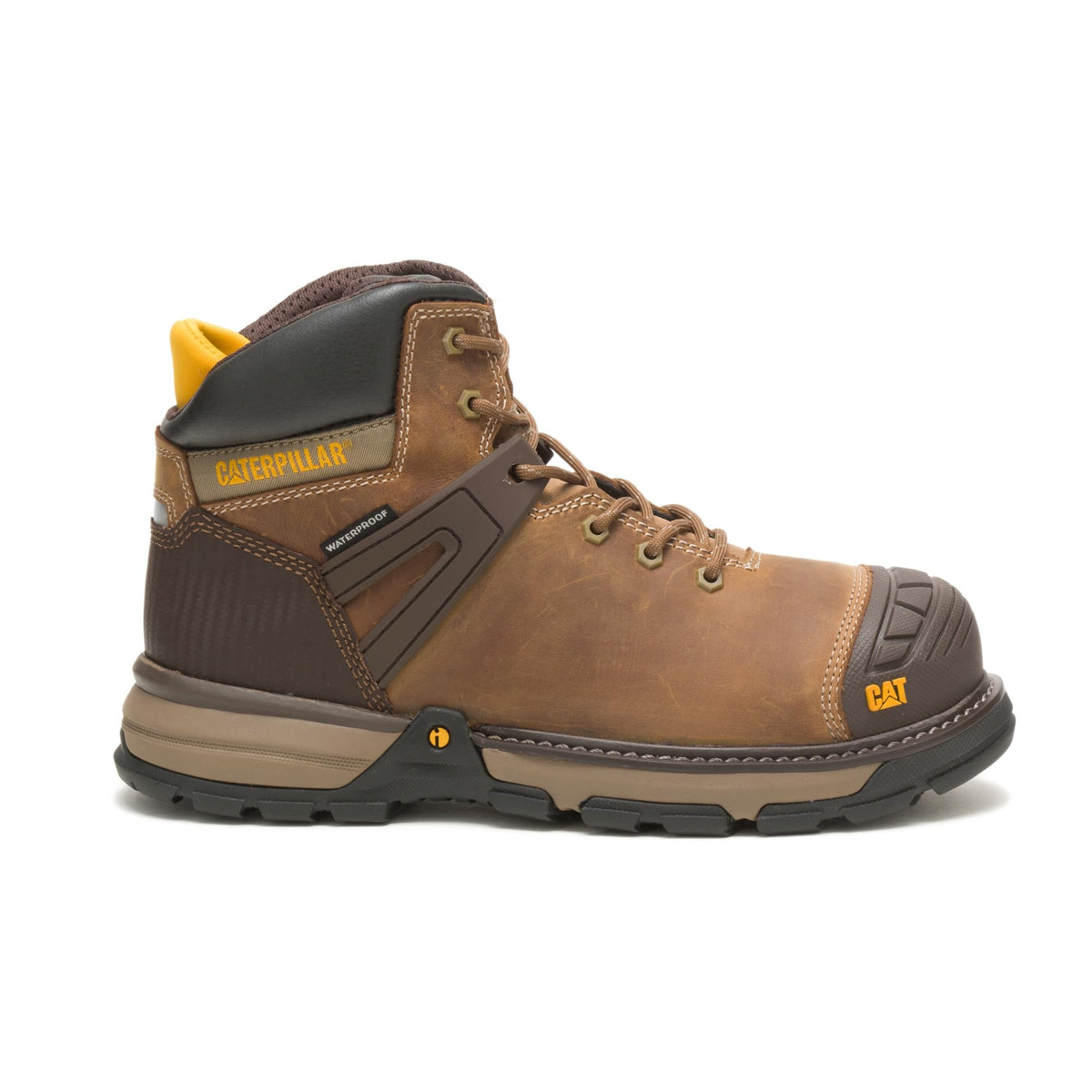 Caterpillar Excavator Superlite Waterproof Soft Toe Work Boot Men Dark Beige
