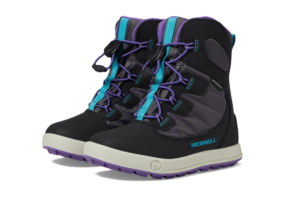 Merrell Snow Bank 4.0 Waterproof Boot, Black/Purple/Turq, 13 US Unisex Big Kid