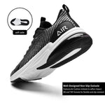 PaSick Mens Road Running Shoes Athletic Air Cushion Lightweight Breathable Workout Gym Walking Running Sneakers Blackwhite Size 10