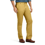 IZOD Men's American Chino Flat Front Slim Fit Pant, Khaki, 34W x 32L