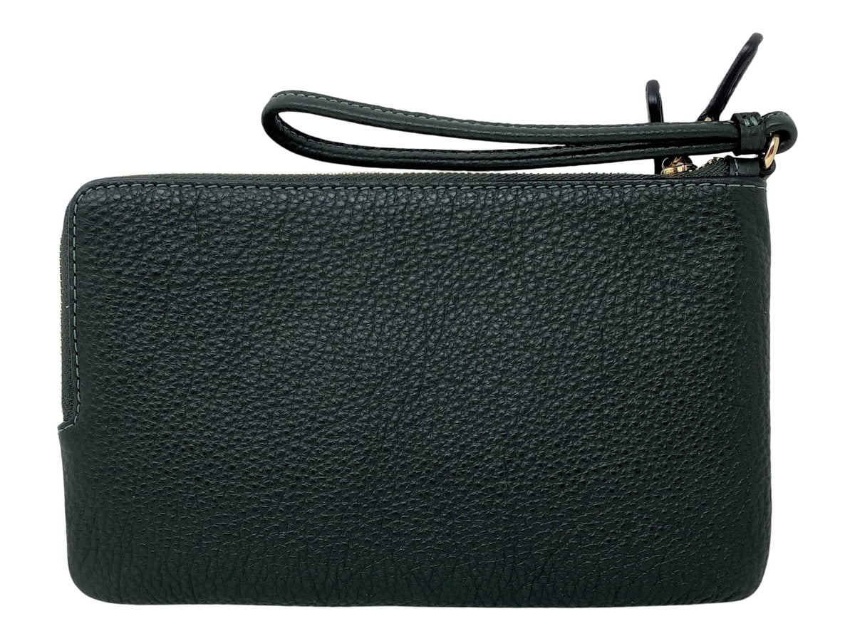 Coach Double Zip Wallet In Signature Coated Canvas (Khaki Amazon Green) Style No. C5576