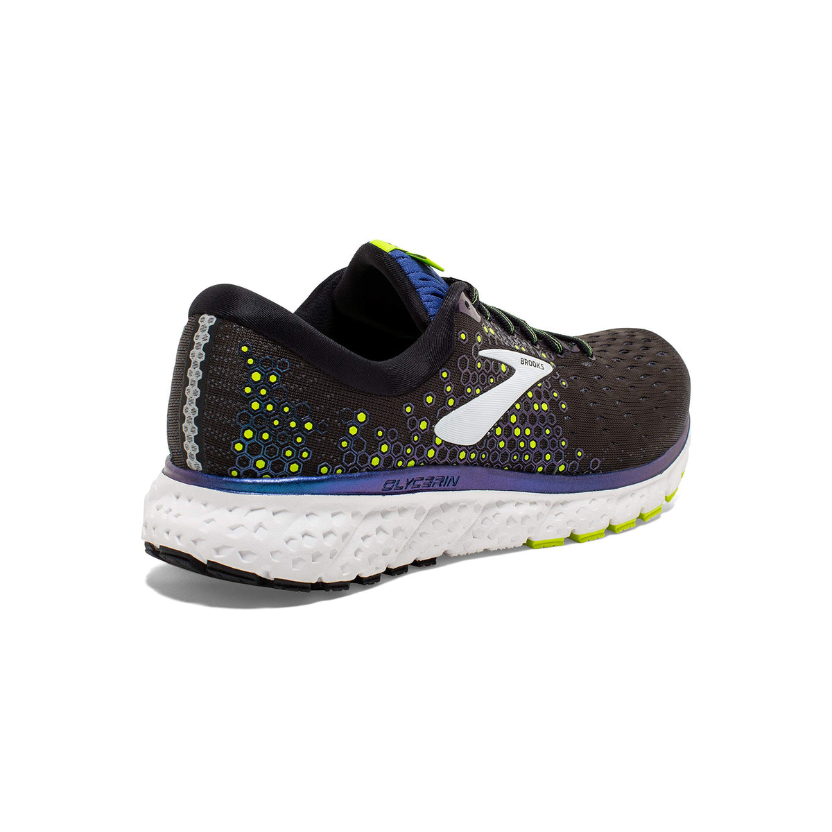 Brooks Mens Glycerin 17 Running Shoe - Black/Blue/Nightlife - 2E - 9.0