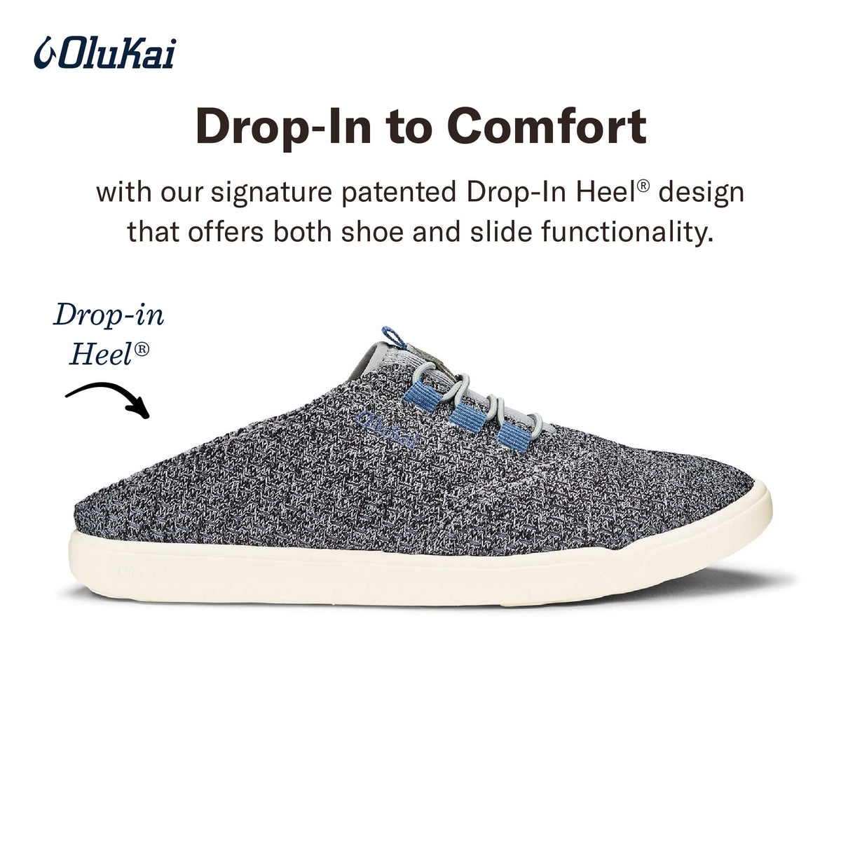 OLUKAI Alapa Li Boy's Sneakers, Breathable, Moisture-Wicking Design, No Tie Laces, Lightweight & Comfortable, Charcoal/Charcoal, 11