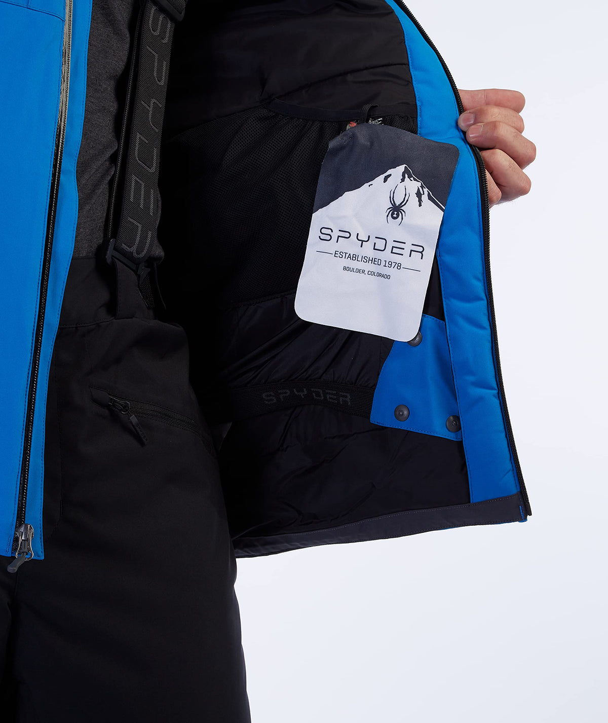 Spyder Men's Contact Insulated Ski Hooded Snow Jacket, Collegiate, Large