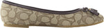 COACH Women's Bennie Signature Jacqueline Ballet Flat Shoes 9 B US Women in Khaki/Ruby Osh, Style FG2708