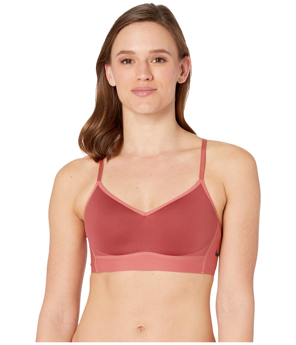 Nike Women's Sports Bras Nylon/Spandex Blend Indy Breathe Bra, Light Support Medium Red