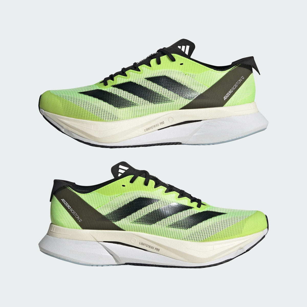 adidas Adizero Boston 12 Footwear White/Core Black/Lucid Lemon 13 D (M)