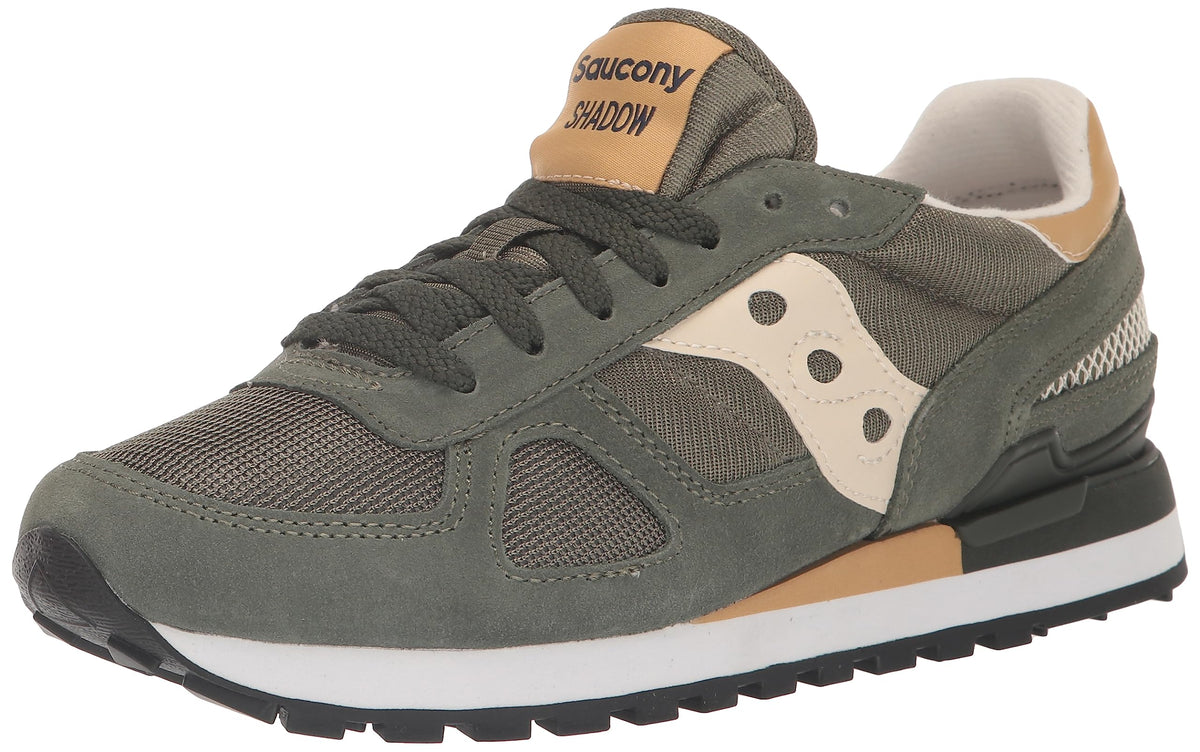 Saucony Men's Shadow Original Sneaker, Olive/Tan, 12