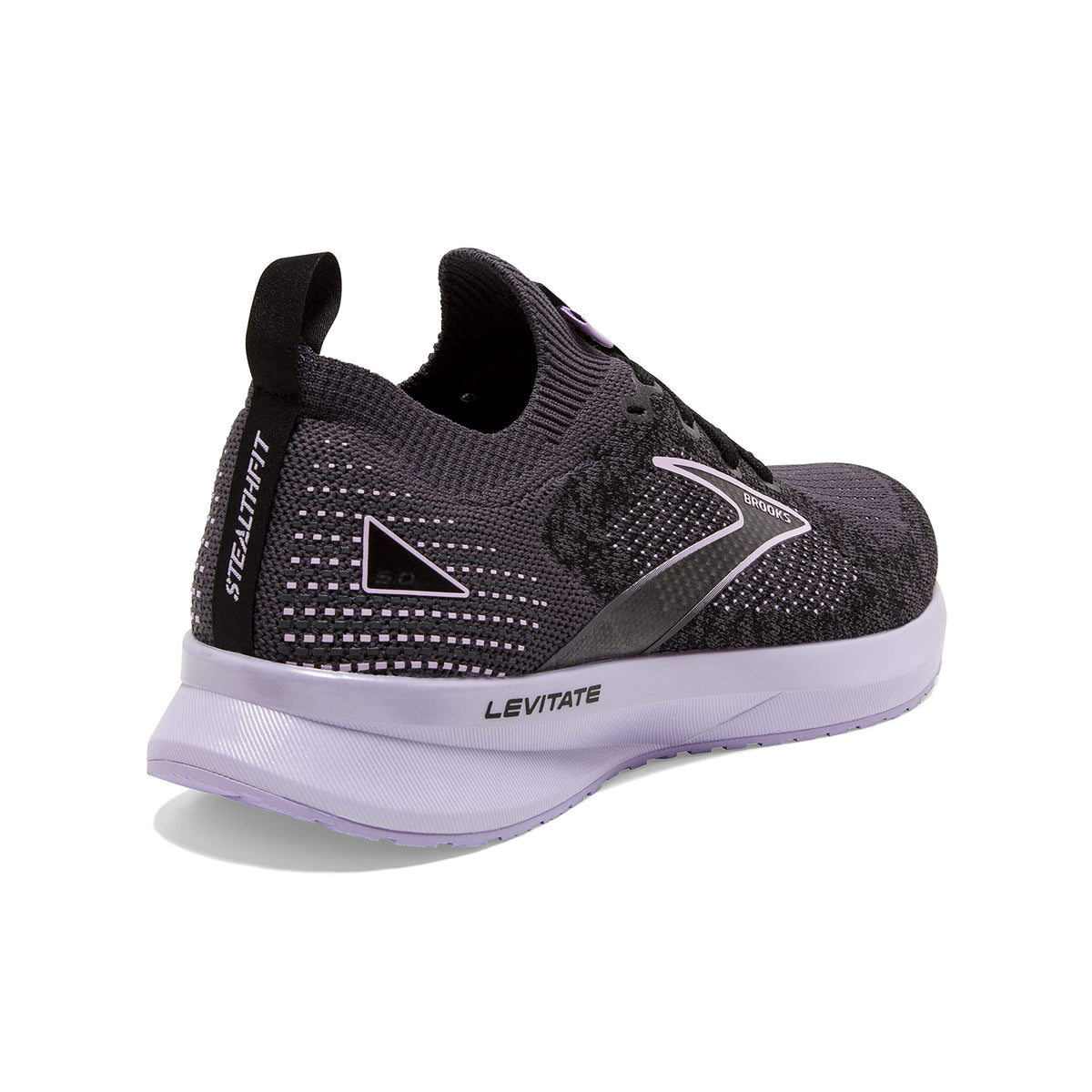 Brooks Women’s Levitate StealthFit 5 Neutral Running Shoe - Black/Ebony/Lilac - 5