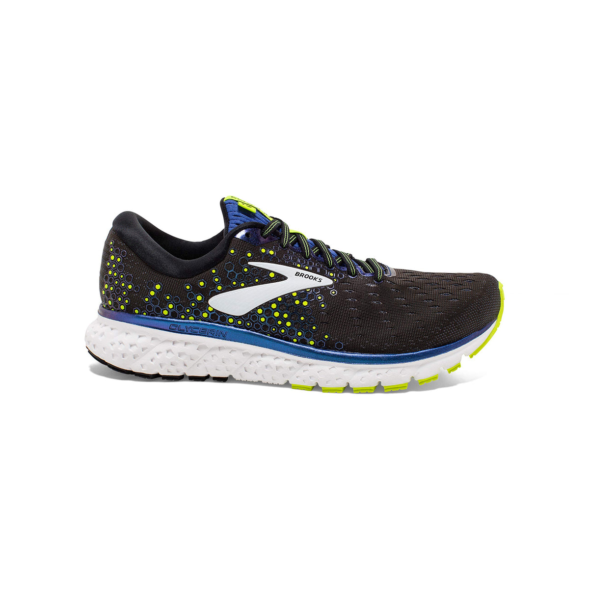 Brooks Mens Glycerin 17 Running Shoe - Black/Blue/Nightlife - 2E - 9.0
