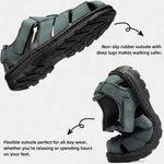 KEENPACE Men's Fisherman Leather Sandals Summer Outdoor Sport Beach Hiking Casual Dress Sandles With Comfortable Memory Foam Adjustable Back Strap Closed Toe