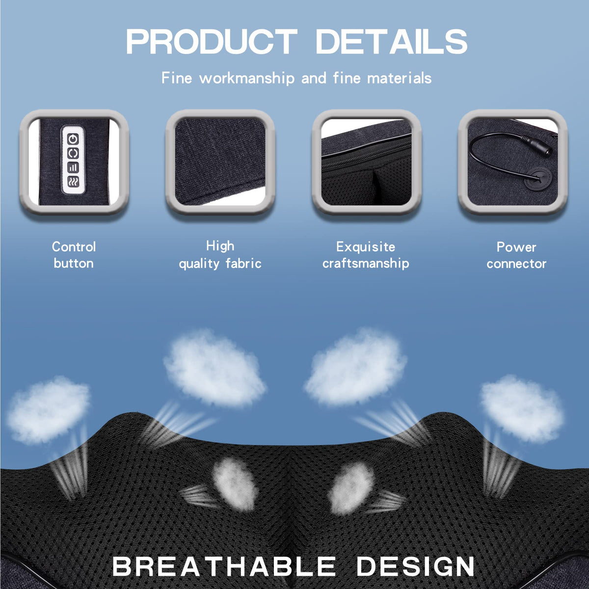 Mo Cuishle Shiatsu Back Shoulder and Neck Massager with Heat, Electric Deep Tissue 4D Kneading Massage, Best Gifts for Women Men Mom Dad, Fathers Day, Mothers Day, Christmas Gifts