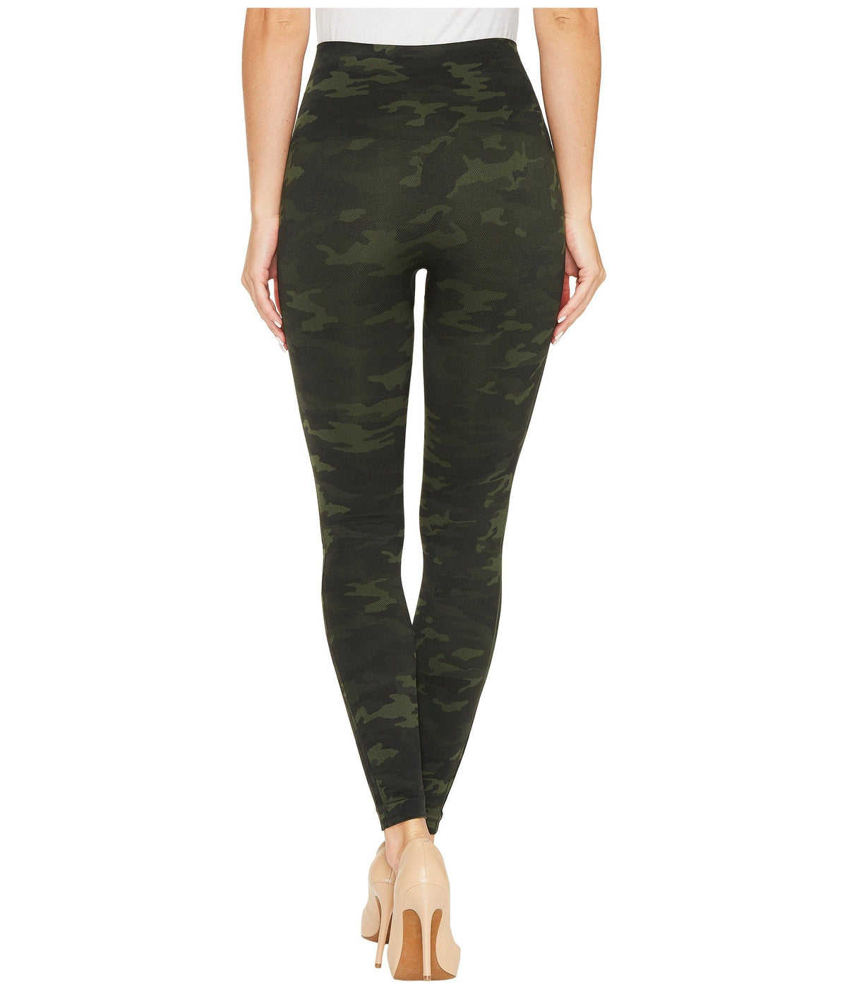 Spanx Look At Me Now Seamless Leggings Green Camo 1X