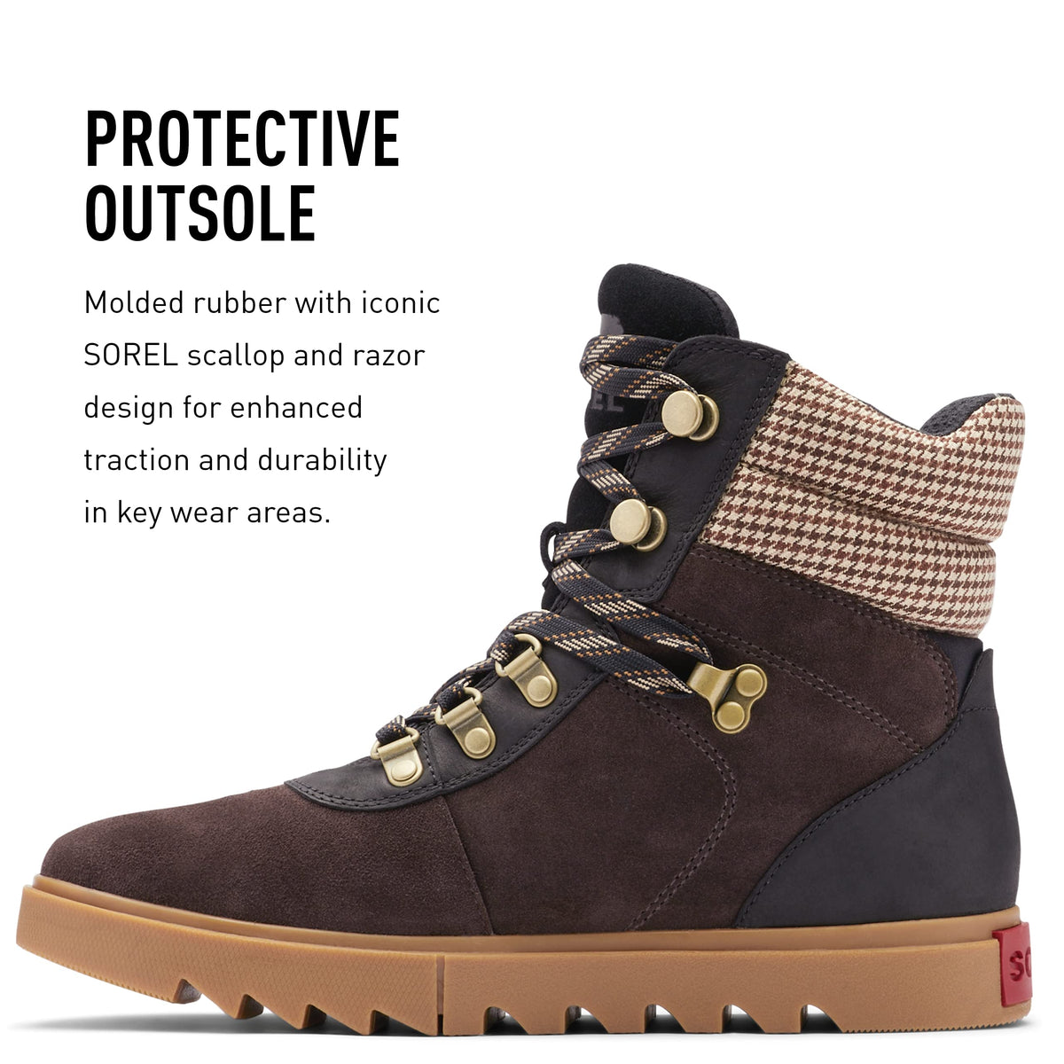 Sorel Women's Joan of Arctic Next Lite Hiker Boot — Blackened Brown, Black — Waterproof Leather & Suede Winter Boots — Size 6