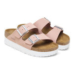 Birkenstock Women's Arizona Platform Flex Sandals, Soft Pink, 6 Medium US