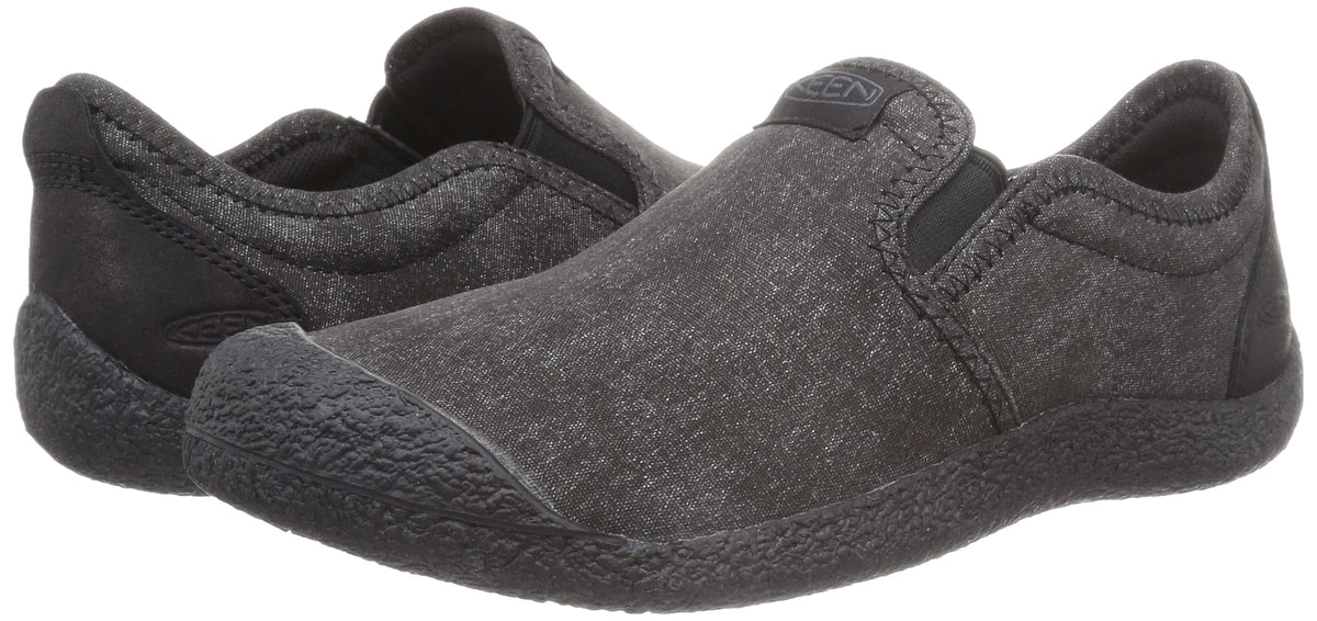 KEEN Men's Howser Canvas Low Height Casual Comfy Durable Slip on Slipper 11 Black/Black