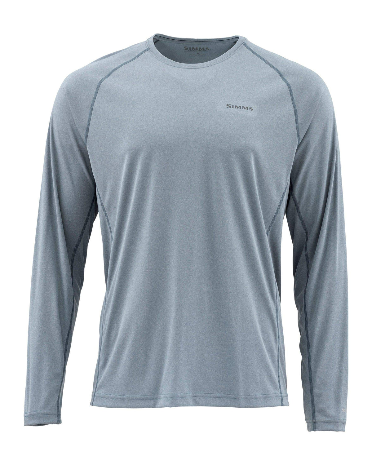 Simms SolarFlex Crewneck Long Sleeve Fishing Shirt for Men: UPF 50+ Sun Protection, Quick-Dry, Odor-Resistant (Storm Heather, X-Large)