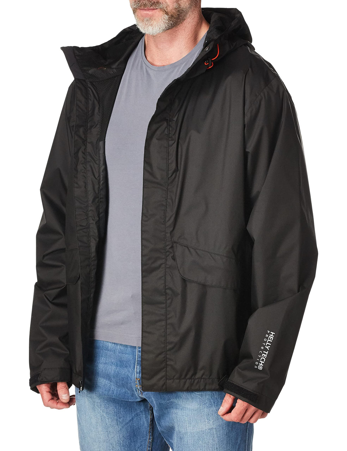 Helly-Hansen Manchester Waterproof Rain Jackets for Men Featuring Breathable Water- and Windproof Construction, Storm Flap, Black - Medium