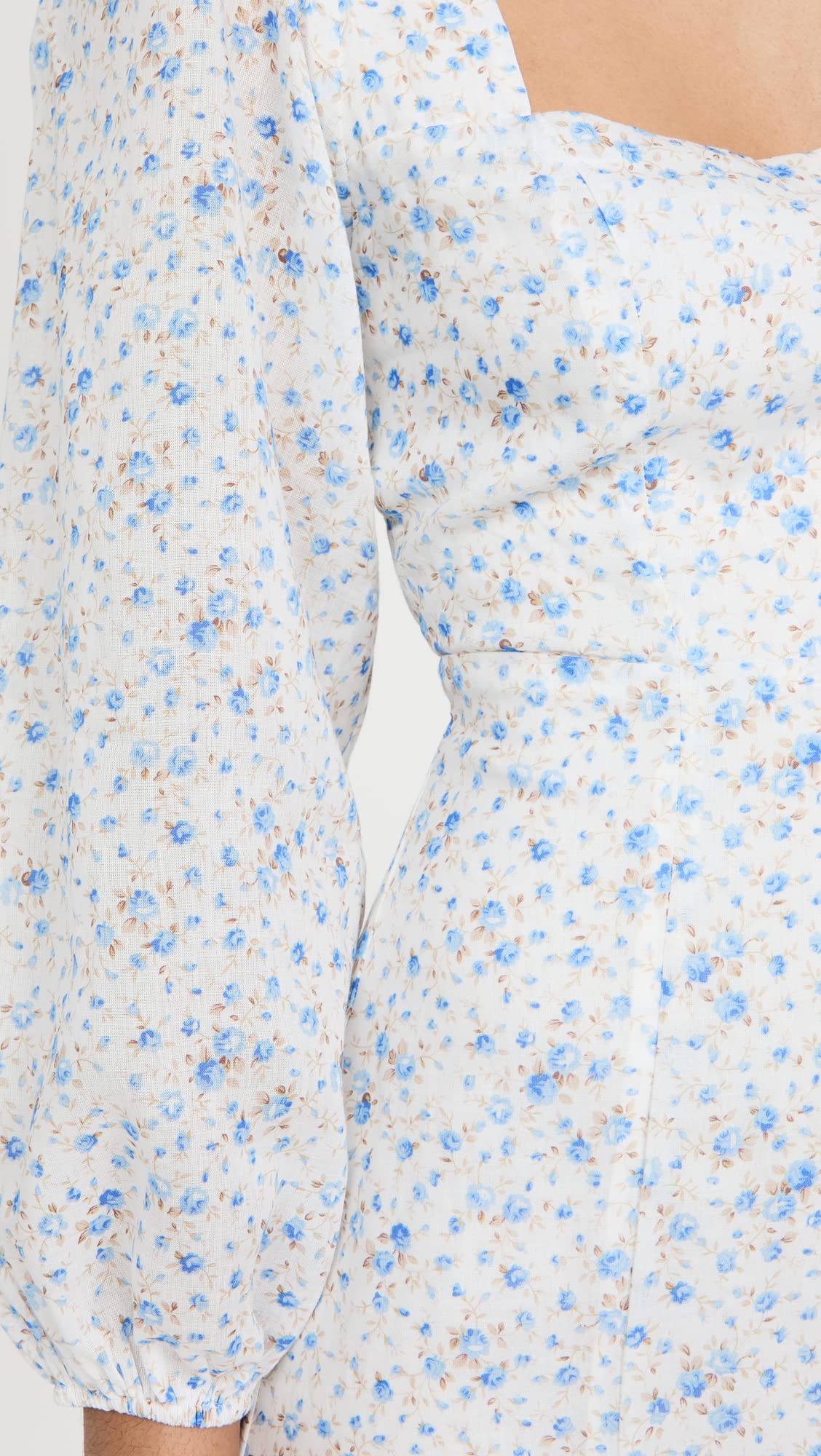 ASTR the label Women's Audette Dress, Blue White Ditsy, XS