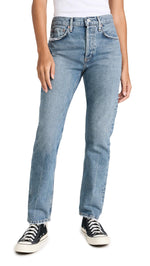 AGOLDE Women's Parker Long Jeans, Invention, Blue, 30