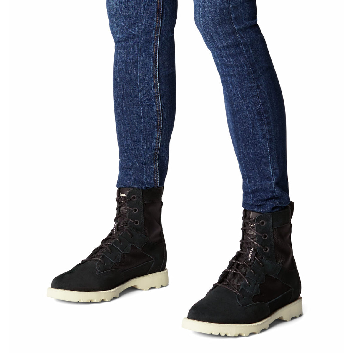 Sorel Women's OTM Caribou Boot — Black, Chalk — Waterproof Suede & Nylon Snow Boots — Size 5