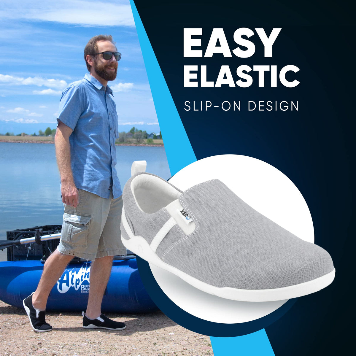 Xero Shoes Men's Aptos Hemp Canvas Slip-on - Casual, Lightweight Zero-Drop Shoe, Zinc, 9