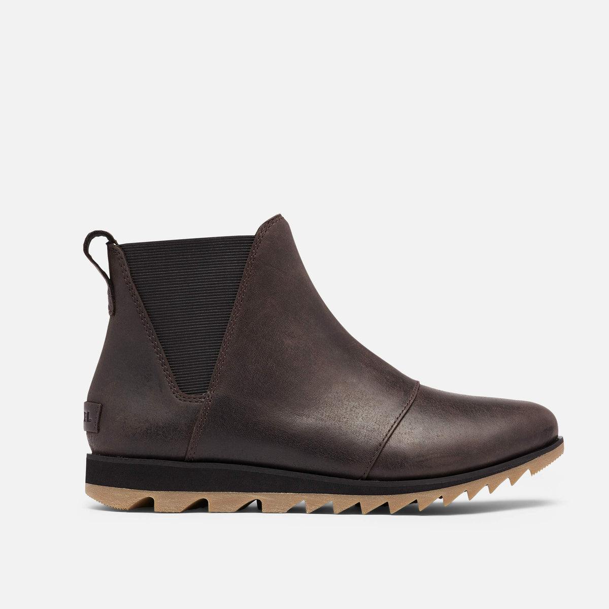 Sorel Women's Harlow Chelsea Rain Boot — Waterproof Leather Ankle Booties 8 Blackened Brown