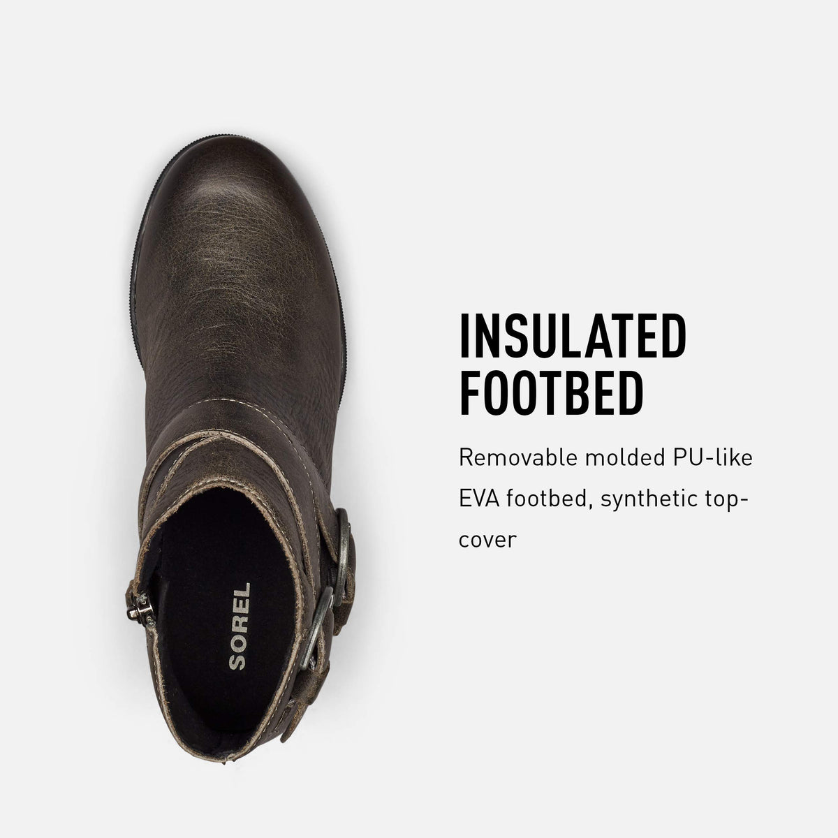 Sorel Women's Joan of Arctic Wedge II Buckle Boot - Light Rain - Waterproof 7.5 Quarry