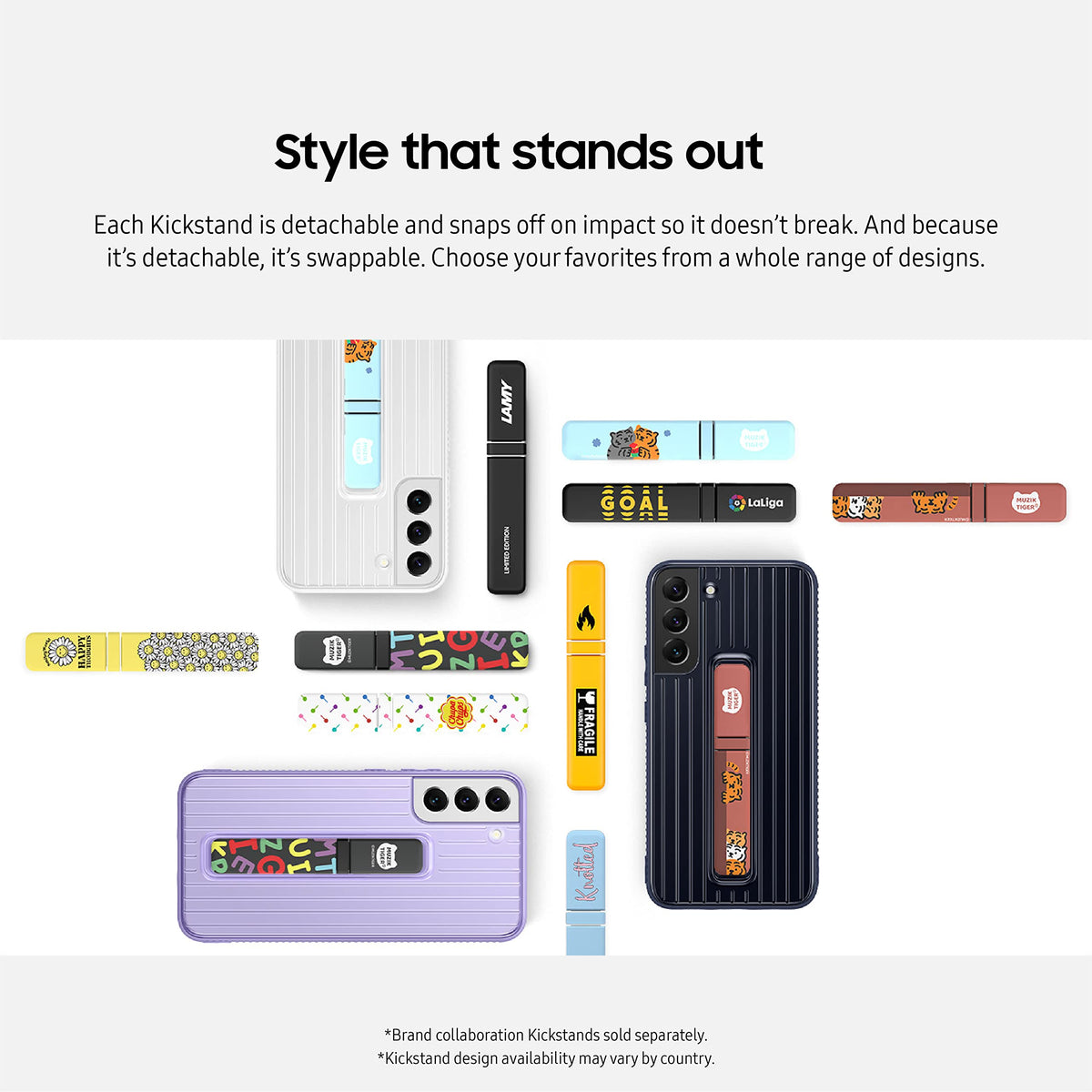 Samsung Electronics Galaxy S22+ Protective Standing Cover, High Protection Phone Case, 2 Detachable Kickstands, 2 Viewing Angles, US Version, Navy, (EF-RS906CNEGUS)