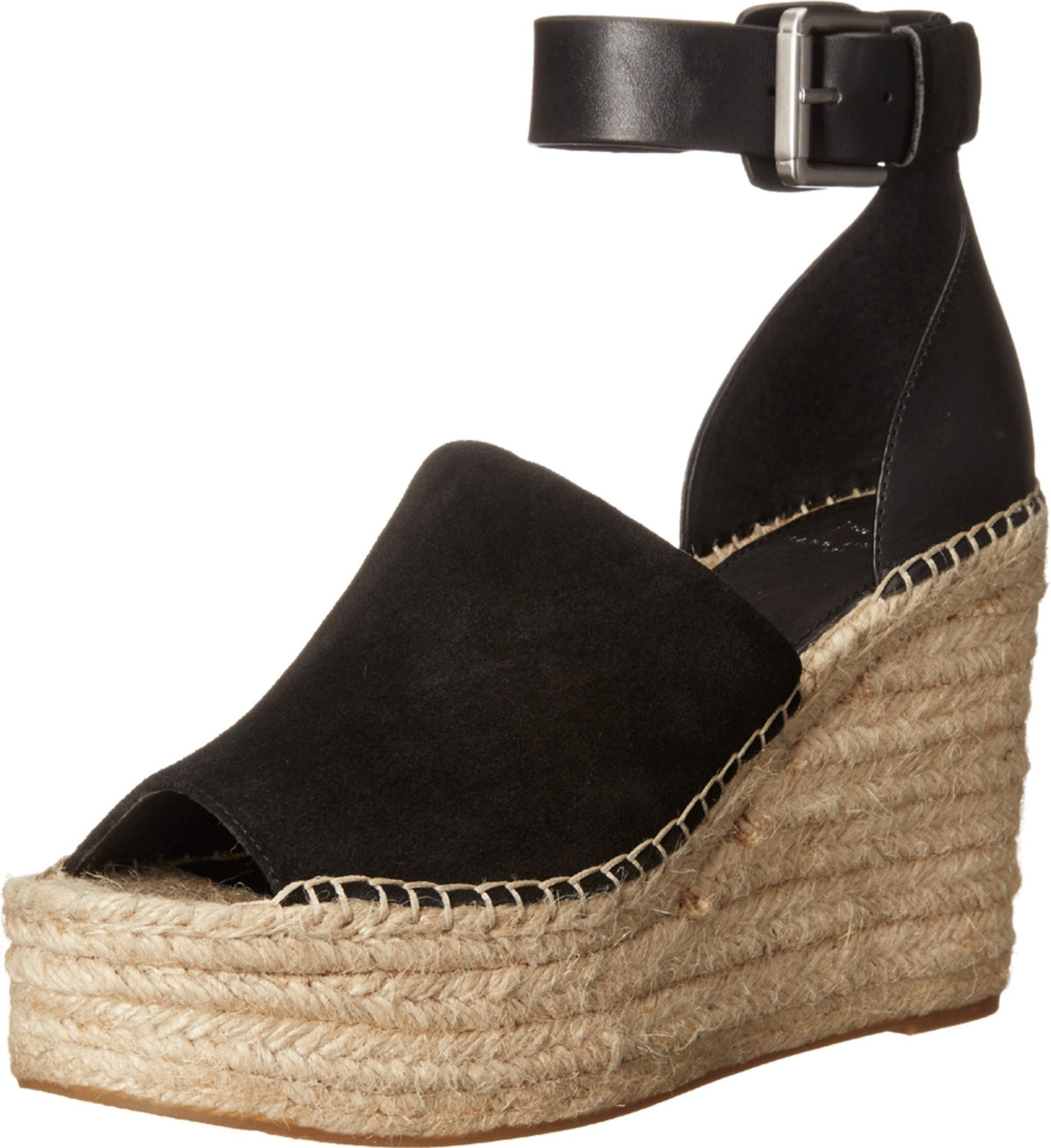 Marc Fisher LTD Adalyn Espadrille Wedge Black Suede 10