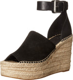 Marc Fisher LTD Adalyn Espadrille Wedge Black Suede 10