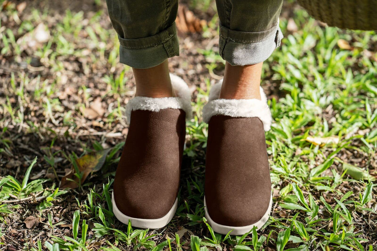 OLUKAI Malua Hulu Women's Boot, Soft & Comfortable Waterproof Nubuck Leather, Full-Grain Leather Heel with Elastic Panels, Slip-On Design, Dk Java/Sandshell, 9