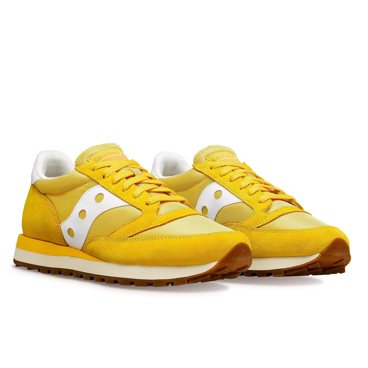 Saucony® Originals Jazz 81 Shoes for Men and Women – Wolverine Suede Upper – Cushioned Sockliner Yellow/White Men's 8.5, Women's 10 Medium