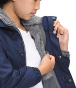 THE NORTH FACE Girls' Suave Oso Fleece Jacket, Meld Grey Stripe, Large