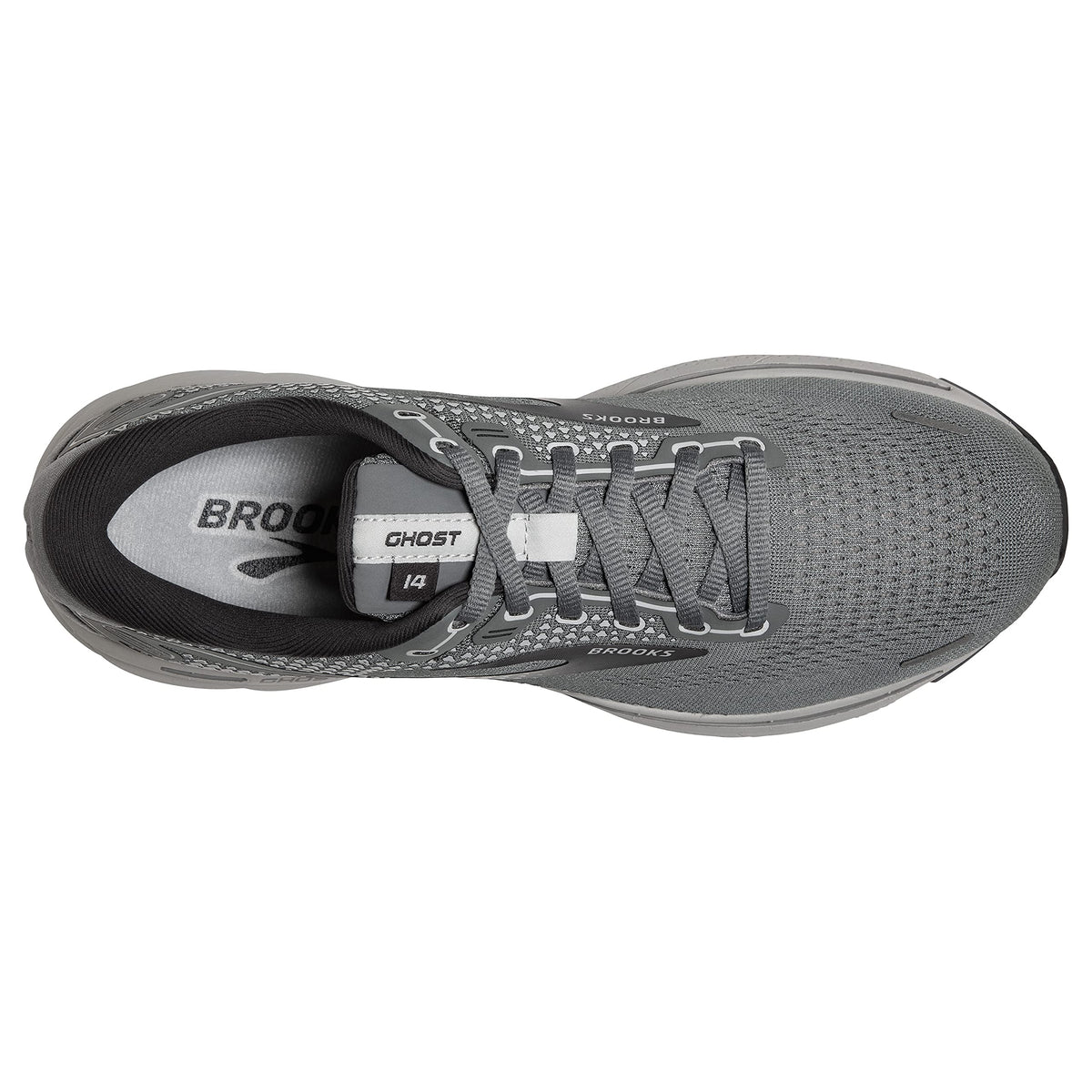 Brooks Men's Ghost 14 Neutral Running Shoe - Grey/Alloy/Oyster - 8.5 Narrow