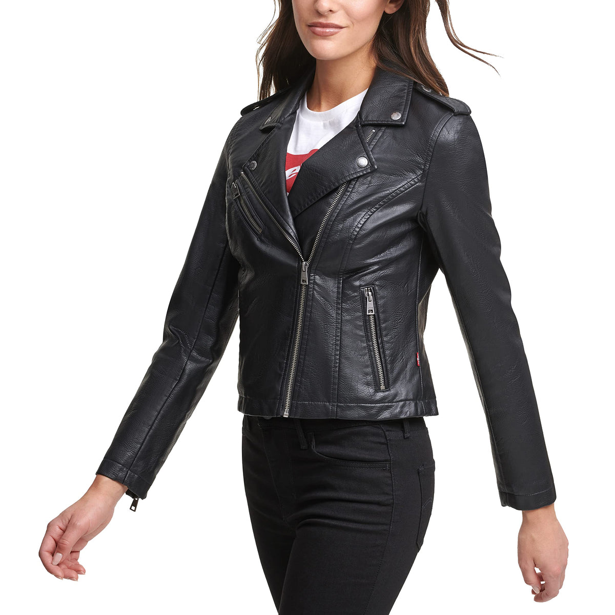 Levi's Women's Faux Leather Moto Jacket (Regular & Plus Size), Classic Black, XX-Large