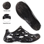 ZeroXposur Mens Aqua Moc for Swim, Beach, and River - Black Water Shoes for Men Using Algae-Based EVA (Black Swirl, Mens 11)