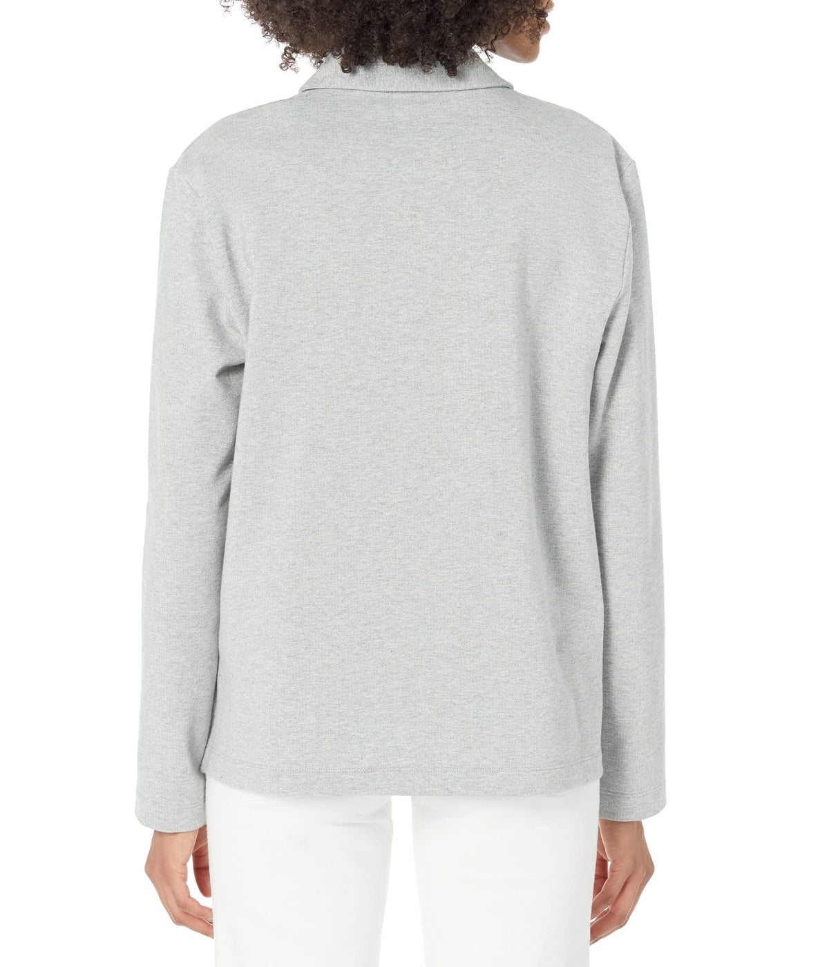 Lilly Pulitzer Emalia Shimmer Terry Top Large Heathered Seaside Grey Metallic