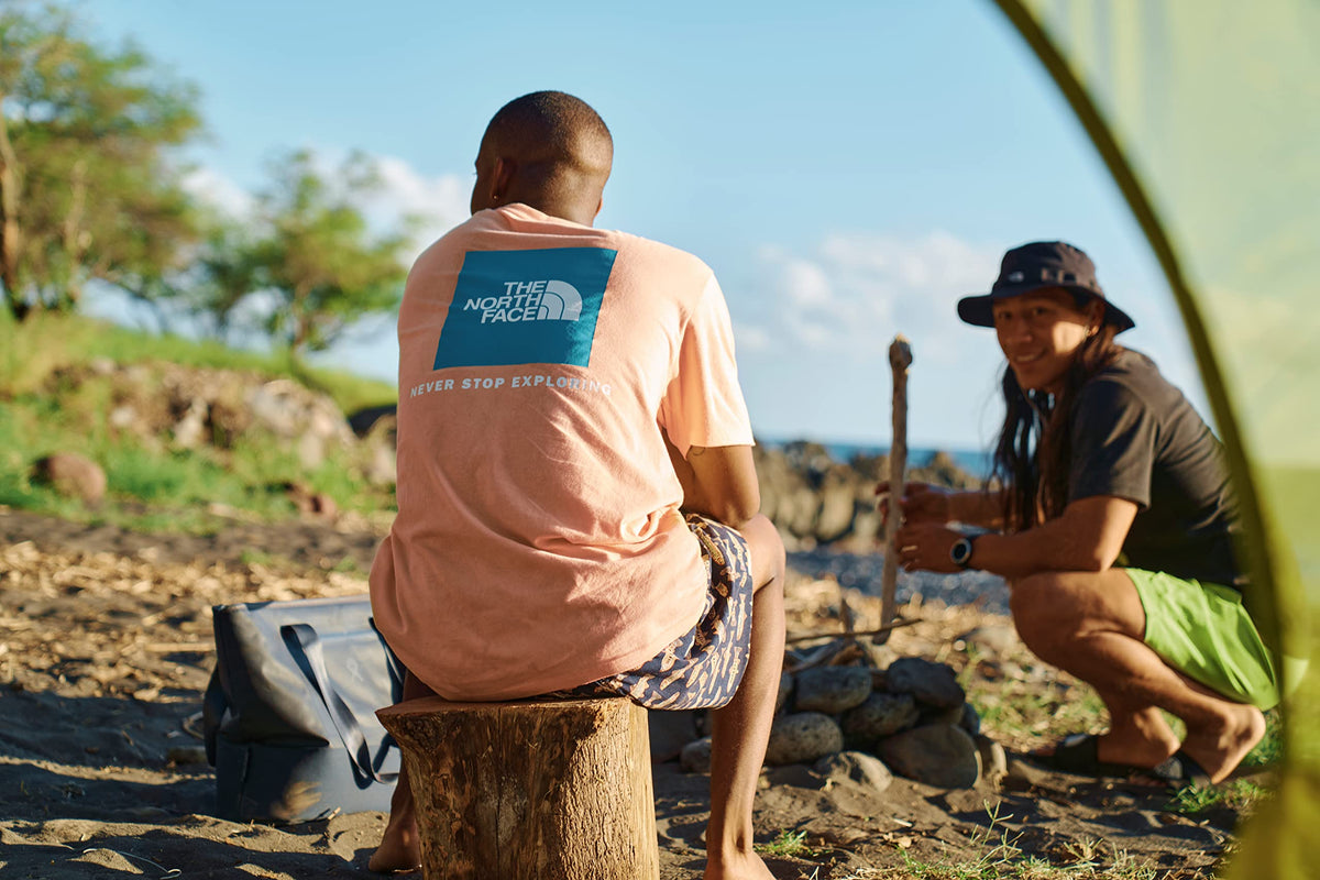 THE NORTH FACE Men's Short Sleeve Box NSE Tee, Monterey Blue/Hero Blue, Large