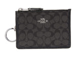 Coach Box Program New Signature Jacquard Mini ID Skinny Sv/Black One Size
