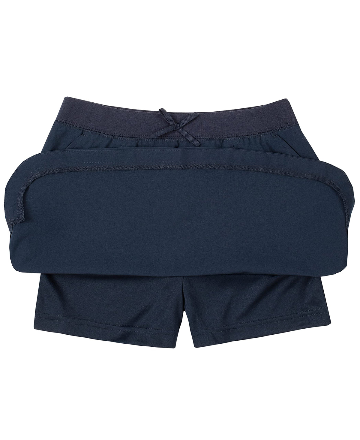 IZOD Girls' School Uniform Pull-on Scooter Skirt with Undershorts, Knit Waistband & Functional Pockets, Wrinkle Resistant, Navy, 16