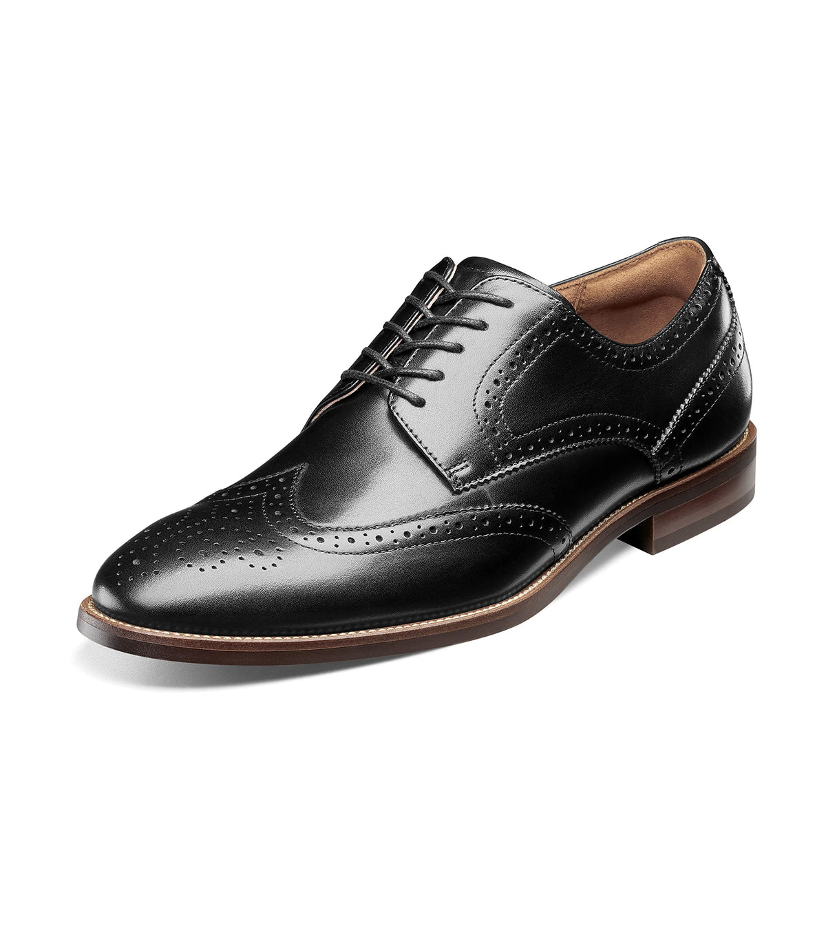 Florsheim Men's Rubano Wingtip Oxford, Black, 10.5 Wide