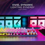 ROCCAT Vulcan TKL Pro PC USB-C Gaming Keyboard, Linear Optical Titan Switch, AIMO RGB Lighting, Tenkeyless Mechanical Feel Speed Keystroke, Low Profile Ergonomic Design for Wrist Rest Support, White
