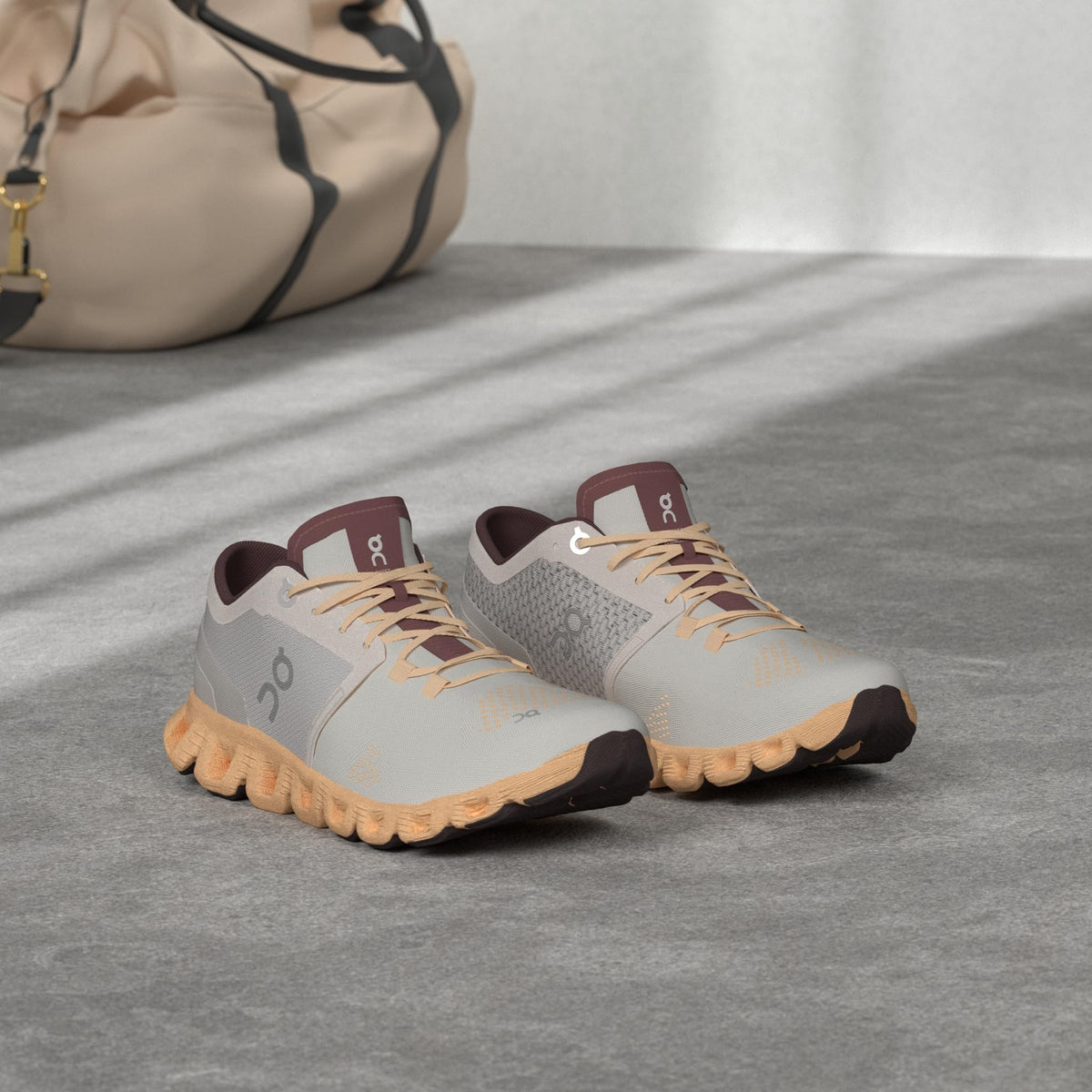 On Women's Cloud X Sneakers, Silver | Almond, 10.5